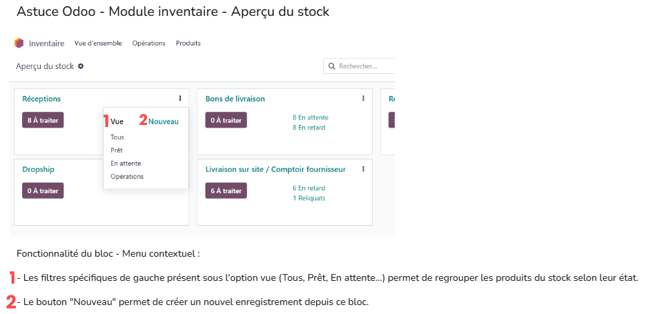 Memo Card - 4 - Menu contextuel aperçu du stock (inventaire)